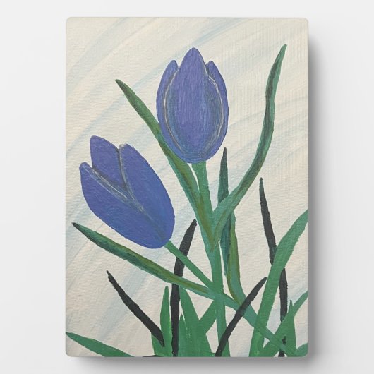 Blauwe tulpen fotoplaat (voorkant)