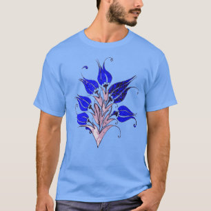 Blauwe tulpen in artistieke Ottomaanse stijl T-shirt