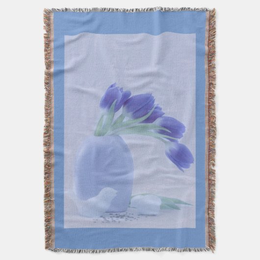 Blauwe tulpen leven nog deken (Voorkant Verticaal)