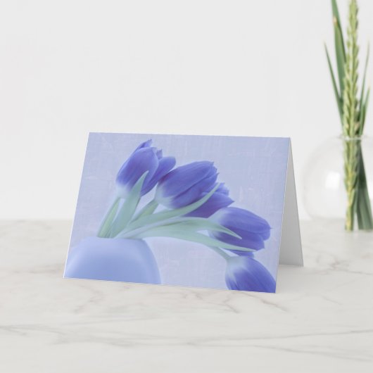 Blauwe tulpen leven nog kaart (Voorkant)