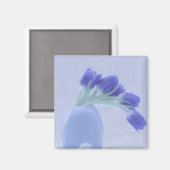 Blauwe tulpen leven nog magneet (Voorkant / Achterkant)
