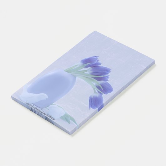 Blauwe tulpen leven nog post-it® notes (Schuin)
