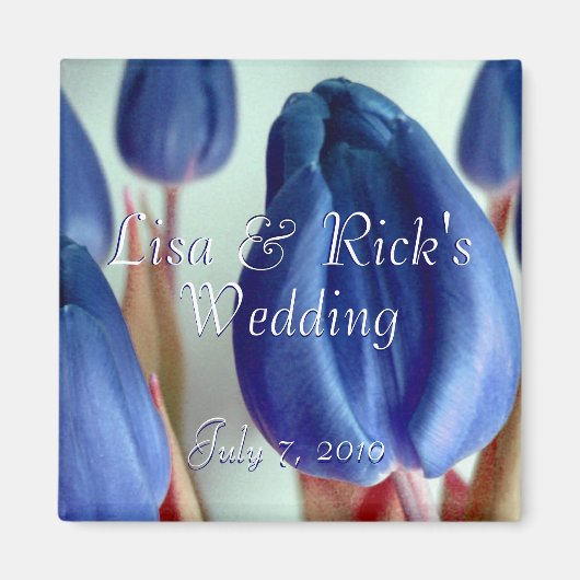 Blauwe tulpen magneet (Voorkant)