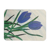 Blauwe tulpen magneet (Horizontaal)