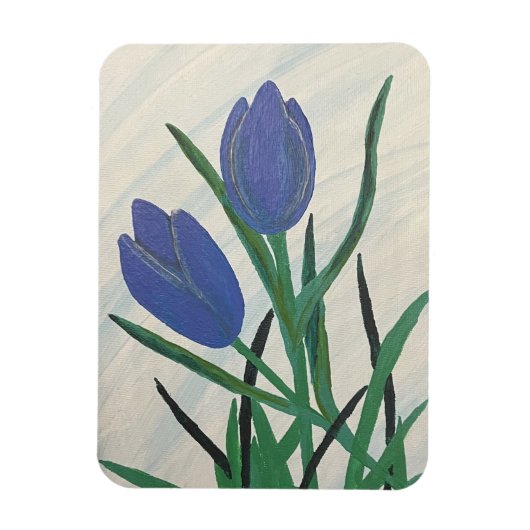 Blauwe tulpen magneet (Verticaal)