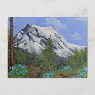 Blauwe tulpen op een wandeling briefkaart