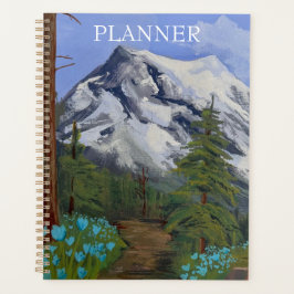 Blauwe tulpen op een wandeling planner