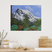 Blauwe tulpen op een wandeling poster (Keuken)