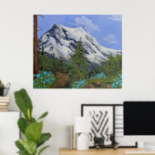 Blauwe tulpen op een wandeling poster (Thuiskantoor)