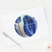 Blauwe tulpen ronde sticker (Envelop)