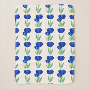 Blauwe Tulpen Sherpa Worpdeken Deken
