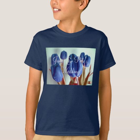 Blauwe tulpen t-shirt (Voorkant)