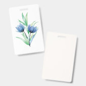 Blauwe tulpenbloem badge (Voor- en achterkant)