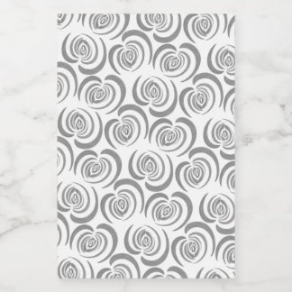 Blauwe tulpentinten van grijs voedselcontainer etiket