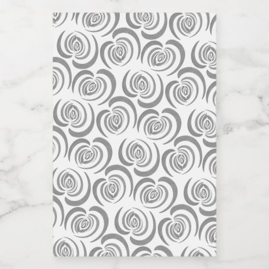 Blauwe tulpentinten van grijs voedselcontainer etiket (Enkel label)