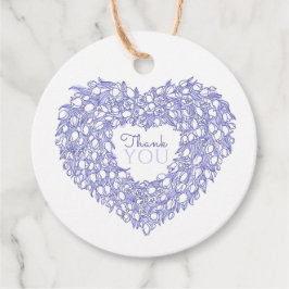 Blauwe tulphartje bedankt voor je trouwplezier lab bedankjes labels