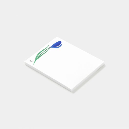 Blauwe tulpnoten post-it® notes (Schuin)