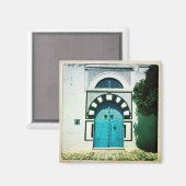 Blauwe Tunesische deur Magneet (Voorkant / Achterkant)