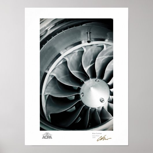 Blauwe turbine poster (Voorkant)