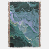 Blauwe turbulentie Acrylpour Abstracte Art Deken (Voorkant Verticaal)