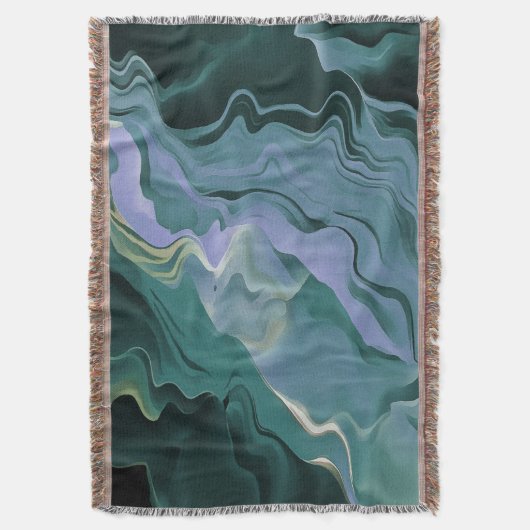 Blauwe turbulentie Acrylpour Abstracte Art Deken (Voorkant Verticaal)