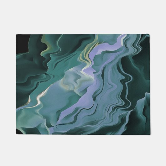 Blauwe turbulentie Acrylpour Abstracte Art Deurmat (Voorkant)