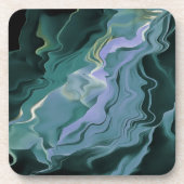 Blauwe turbulentie Acrylpour Abstracte Art Drankjes Onderzetter (Voorkant)