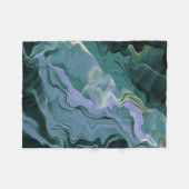 Blauwe turbulentie Acrylpour Abstracte Art Fleece Deken (Voorkant (Horizontaal))