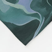 Blauwe turbulentie Acrylpour Abstracte Art Fleece Deken (Hoek)