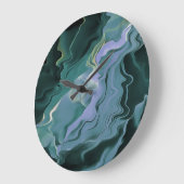 Blauwe turbulentie Acrylpour Abstracte Art Grote Klok (Hoek)