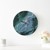 Blauwe turbulentie Acrylpour Abstracte Art Grote Klok (Huis)