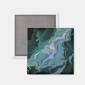 Blauwe turbulentie Acrylpour Abstracte Art Magneet (Voorkant / Achterkant)