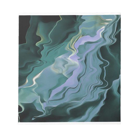 Blauwe turbulentie Acrylpour Abstracte Art Notitieblok (Voorkant)