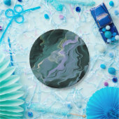 Blauwe turbulentie Acrylpour Abstracte Art Papieren Bordje (Feest)