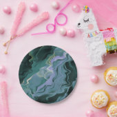 Blauwe turbulentie Acrylpour Abstracte Art Papieren Bordje (Feest)