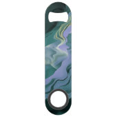 Blauwe turbulentie Acrylpour Abstracte Art Speed Flessenopener (Achterkant)