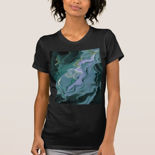 Blauwe turbulentie Acrylpour Abstracte Art T-shirt (Voorkant)