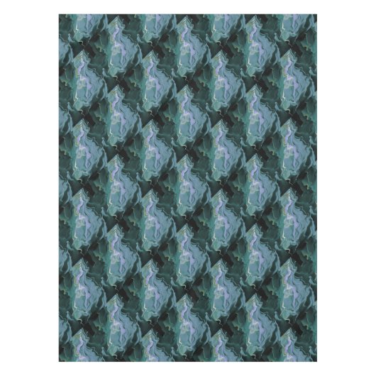 Blauwe turbulentie Acrylpour Abstracte Art Tafelkleed (Voorkant)