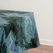 Blauwe turbulentie Acrylpour Abstracte Art Tafelkleed (Voorbeeld)