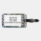 Blauwe turkooi bagagelabel (Achterkant horizontaal)