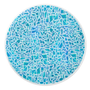 Blauwe Turkoois Mozaïek Glas Tegels Modern Chic Keramische Knop