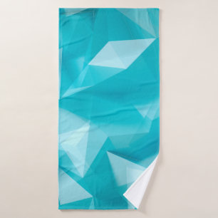 Blauwe, turkooisachtergrond met kristallen, drieho badhanddoek