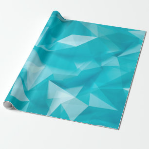 Blauwe, turkooisachtergrond met kristallen, drieho cadeaupapier