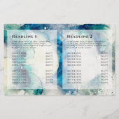 Blauwe turkooizen waterverf goud folie tweevoudige (Achterkant)