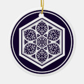  blauwe Turkse rosette Geometrische Vector Kunst Keramisch Ornament (Voorkant)
