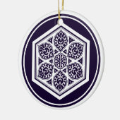  blauwe Turkse rosette Geometrische Vector Kunst Keramisch Ornament (Links)