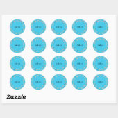 Blauwe turquoise Floral Circle Sjabloon Ronde Sticker (Vel)