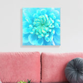 Blauwe Turquoise Flower in Waterverf Canvas Afdruk (Insitu (Woonkamer))