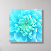 Blauwe Turquoise Flower in Waterverf Canvas Afdruk (Voorkant)
