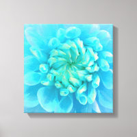 Blauwe Turquoise Flower in Waterverf